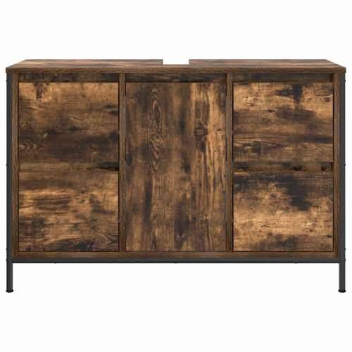 Ormarić za Lavabo - Umivaonik s ladicama dimljeni hrast 90x34,5x60 cm Cijena