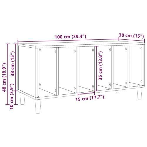 Ormarić za gramofone staro drvo 100x38x48 cm konstruirano drvo Cijena