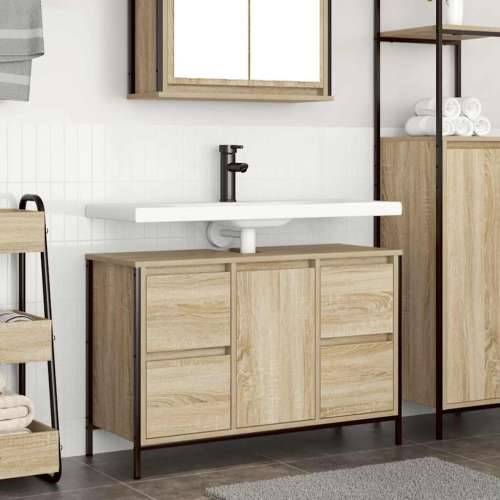 Ormarić za Lavabo - Umivaonik s ladicama sonoma hrast 90x34,5x60 cm Cijena
