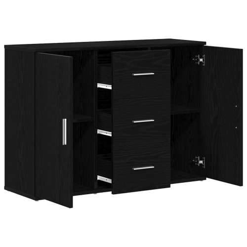 Komoda crni hrast 91x29,5x65 cm konstruirano drvo - Crni hrast 1 Cijena