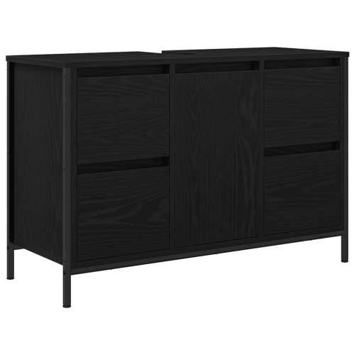 Ormarić za Lavabo - Umivaonik s ladicama crni hrast 90x34,5x60 cm Cijena