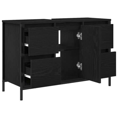 Ormarić za Lavabo - Umivaonik s ladicama crni hrast 90x34,5x60 cm Cijena