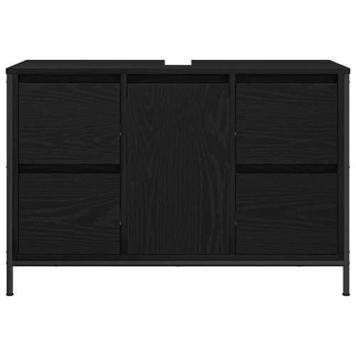 Ormarić za Lavabo - Umivaonik s ladicama crni hrast 90x34,5x60 cm Cijena