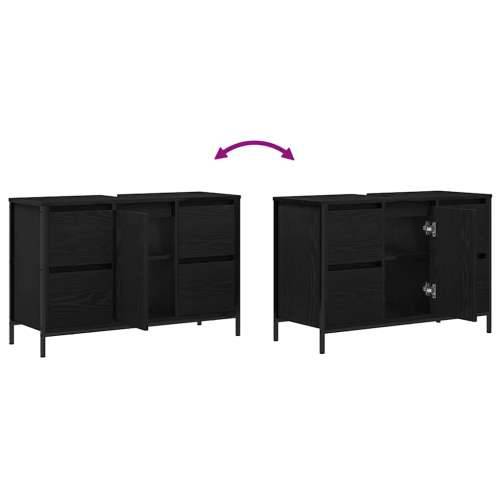 Ormarić za Lavabo - Umivaonik s ladicama crni hrast 90x34,5x60 cm Cijena