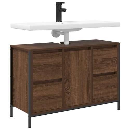 Ormarić za Lavabo - Umivaonik s ladicama smeđi hrast 90x34,5x60 cm Cijena