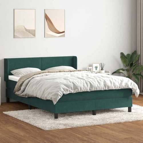 Box spring krevet s madracem tamnozeleni 140x210 cm baršunasti - 140 x 210 cm Gladak dizajn Tamnozelena Cijena