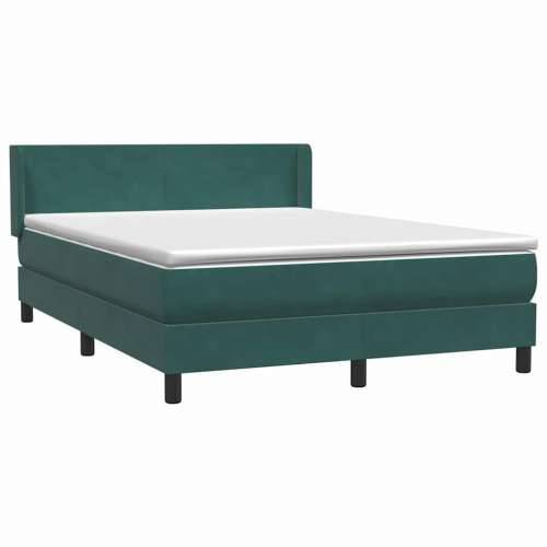 Box spring krevet s madracem tamnozeleni 140x210 cm baršunasti - 140 x 210 cm Gladak dizajn Tamnozelena Cijena