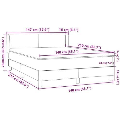 Box spring krevet s madracem tamnozeleni 140x210 cm baršunasti - 140 x 210 cm Gladak dizajn Tamnozelena Cijena