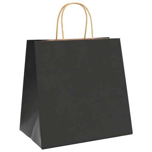Papirnate vrećice 50 kom s ručkama crne 26x17x25 cm - Crna 26 x 17 x 25 cm 50 Cijena