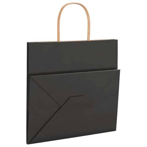 Papirnate vrećice 50 kom s ručkama crne 26x17x25 cm - Crna 26 x 17 x 25 cm 50 Cijena
