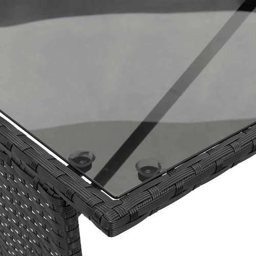 Vrtna garnitura - 3-dijelni vrtni blagovaonski set s jastucima od poliratana crni - Crna i krem bijela tempered glass 4 Cijena