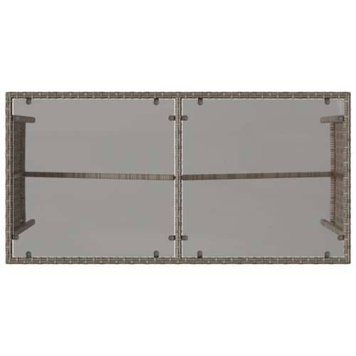 Vrtna garnitura - 3-dijelni vrtni blagovaonski set sivi od poliratana - Siva tempered glass 4 Cijena