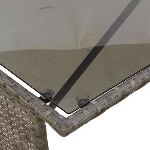 Vrtna garnitura - 3-dijelni vrtni blagovaonski set sivi od poliratana - Siva tempered glass 4 Cijena