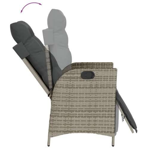 Vrtna garnitura - 9-dijelni vrtni blagovaonski set sivi od poliratana - Siva 190 x 90 x 75 cm Sa naslonom za noge 8 Cijena
