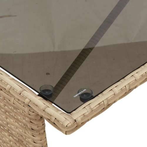 Vrtna garnitura - 3-dijelni vrtni blagovaonski set od poliratana s jastucima bež - bež i krem ​​bijela tempered glass 4 Cijena