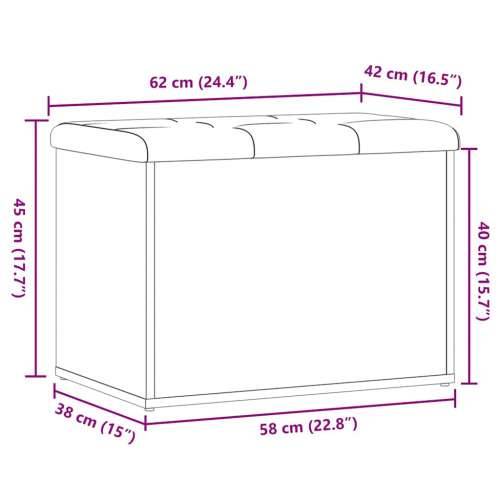 Klupa za odlaganje Artisan hrast 62x42x45 cm izrađeno drvo - hrast artisan 62 x 42 x 45 cm Cijena
