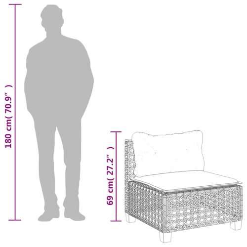 5-dijelni vrtni set sofa s jastucima bež od poliratana - Bež Bez stola tkanje s rupama 1 Cijena