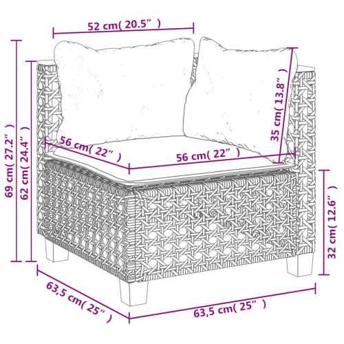 5-dijelni vrtni set sofa s jastucima bež od poliratana - Bež Bez stola tkanje s rupama 1 Cijena