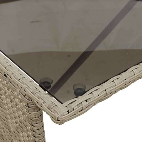 Vrtna garnitura - 3-dijelni vrtni blagovaonski set svjetlosivi od poliratana - Svjetlosiva tempered glass 4 Cijena