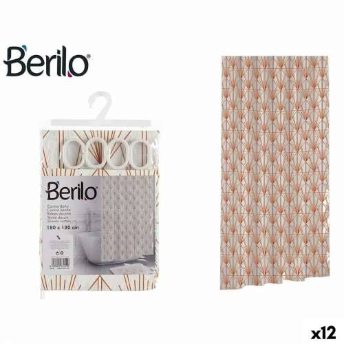Zavjesa za tuš kabinu Berilo Art Nouveau Bijela Bronza Plastika 180 x 180 x 0,008 cm (12 kom.) Cijena