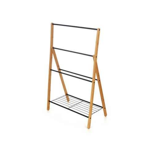 Podni stalak za ručnike Kipit B7816 Crna Metal Bambus 60 x 90 x 37 cm 4 kom. Cijena