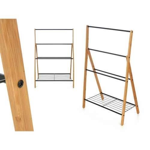 Podni stalak za ručnike Kipit B7816 Crna Metal Bambus 60 x 90 x 37 cm 4 kom. Cijena