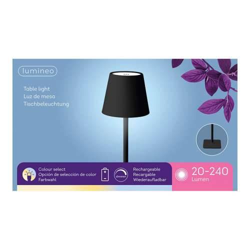 Stolna LED Svjetiljka Lumineo 894376 Crna Metal 17 cm Punjivo Cijena