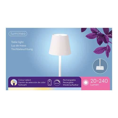 Stolna LED Svjetiljka Lumineo 894378 Bijela Metal 37 cm Punjivo Cijena