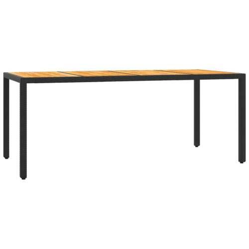 Vrtna garnitura - 7-dijelni vrtni blagovaonski set s jastucima crni od poliratana - Crna i krem Dužina stola 190 cm 6 Cijena