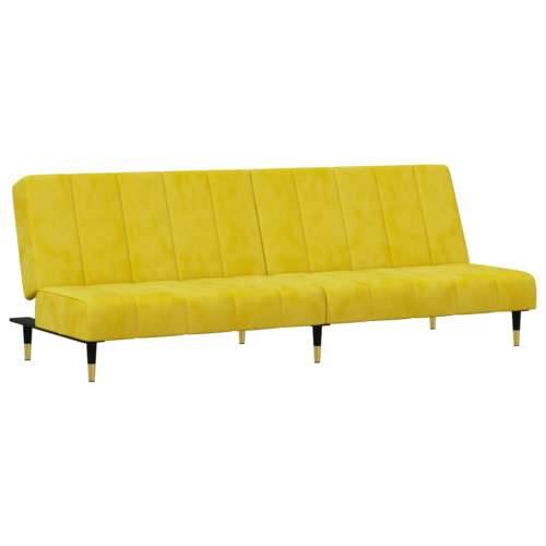 2-dijelni set sofa žuti baršunasti - Žuta Bez naslona za ruke Cijena