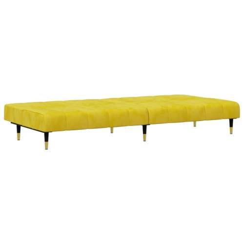 2-dijelni set sofa žuti baršunasti - Žuta Bez naslona za ruke Cijena