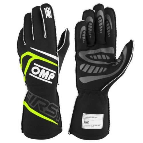 Karting Gloves OMP MY2025 Rumena Crna FIA 8856-2018 Cijena