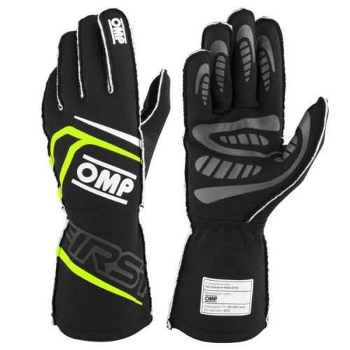 Karting Gloves OMP MY2025 Rumena Crna FIA 8856-2018 Cijena