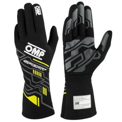 Karting Gloves OMP MY2025 Rumena Crna FIA 8856-2018 Cijena
