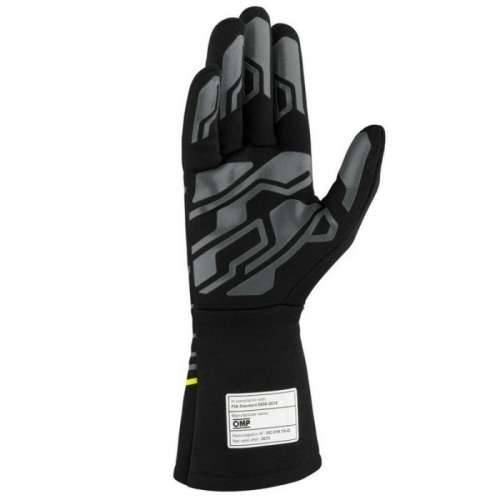 Karting Gloves OMP MY2025 Rumena Crna FIA 8856-2018 Cijena