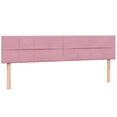 Box Spring krevet s madracem ružičasti 180x220 cm samt - 180 x 220 cm Blok s kvadratima Ružičasta Cijena
