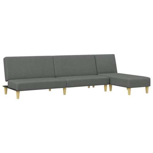 2-dijelni set sofa tamnosivi od tkanine - Tamno siva Bez naslona za ruke Cijena