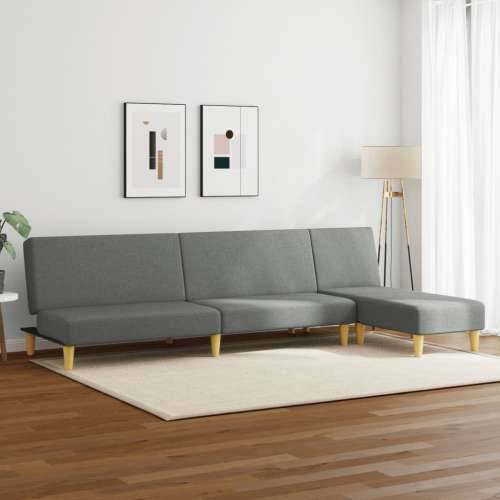 2-dijelni set sofa tamnosivi od tkanine - Tamno siva Bez naslona za ruke Cijena