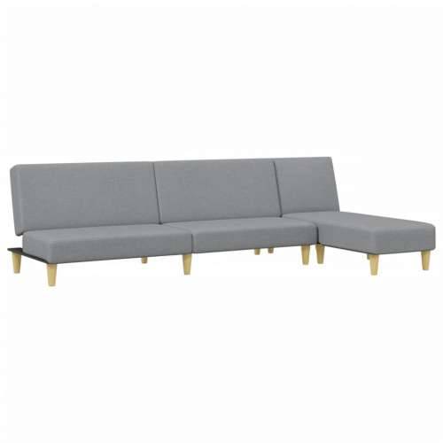2-dijelni set sofa svjetlosivi od tkanine - Svjetlosiva Bez naslona za ruke Cijena