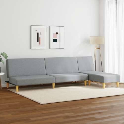 2-dijelni set sofa svjetlosivi od tkanine - Svjetlosiva Bez naslona za ruke Cijena