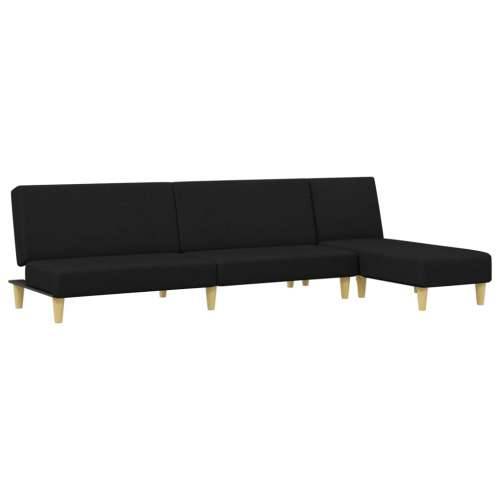 2-dijelni set sofa crni od tkanine - Crna Bez naslona za ruke Cijena