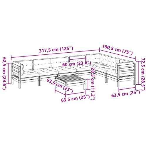Vrtna garnitura - 8-dijelni set vrtnih sofa s jastucima masivno drvo duglazije - Prirodni douglas 1 Cijena