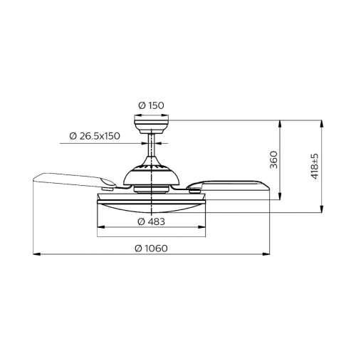 Stropni Ventilator sa Svjetlom Philips Atlas 35 W 28 W 4500 Lm nikal (2700 K) Cijena
