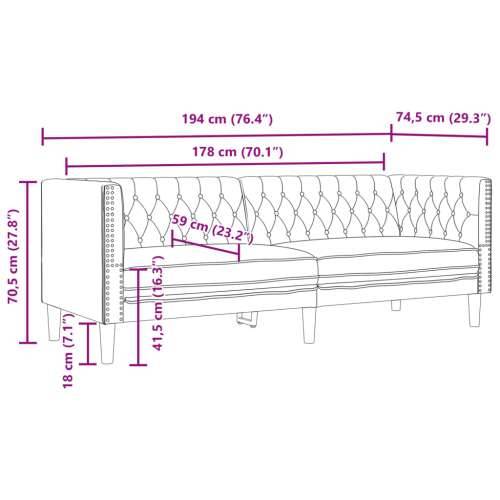 3-dijelna sofa Chesterfield crna umjetna koža - Crna Fotelja + dvosjed + trosjed Cijena