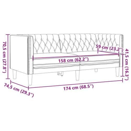 3-dijelna sofa Chesterfield crna umjetna koža - Crna Fotelja + dvosjed + trosjed Cijena