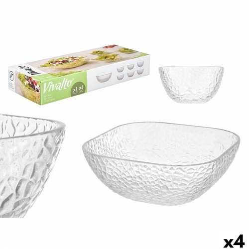 Bļodu komplekts Vivalto TP70165BK/BH Providan Staklo 20 x 20 x 8 cm 10,3 x 10,3 x 5,5 cm (4 kom.) Cijena