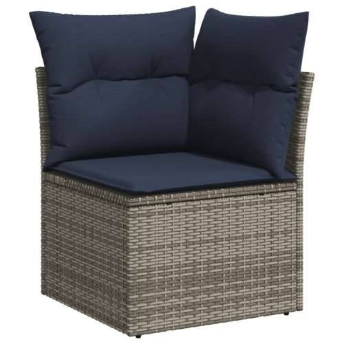 Vrtna garnitura - 6-dijelni set vrtnih sofa od poliratana s jastucima sivi - Siva 1 Cijena