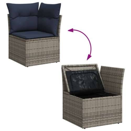 Vrtna garnitura - 7-dijelni set vrtnih sofa od poliratana s jastucima sivi - Siva 3x kutna + stol + 3x srednja 1 Cijena