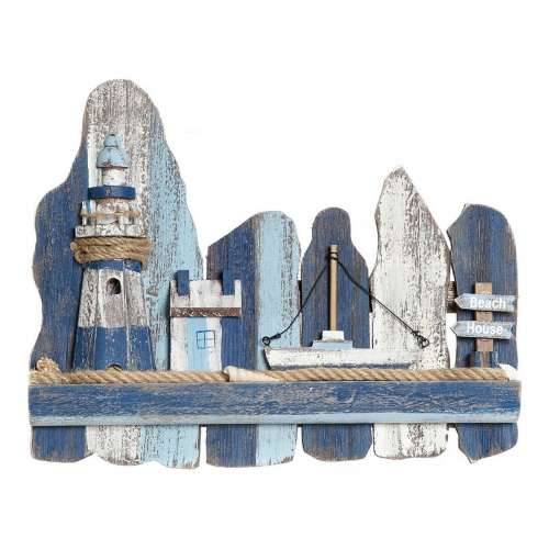 Zidni Ukras DKD Home Decor svjetionik Mediteran Jela (36.5 x 6.5 x 29.5 cm) Cijena
