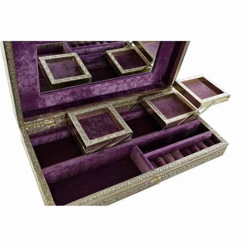 Kutija za nakit DKD Home Decor Drvo Aluminij Arap Cvijet (1 pcs) (38 x 20 x 7.5 cm) Cijena